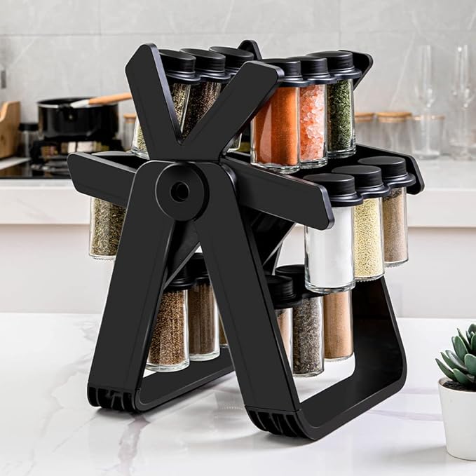 𝘼𝙧𝙖𝙗𝙞𝙖𝙣 𝙑𝙖𝙪𝙡𝙩™ 18 Jar Rotating Spice Jar – طقم بهارات دوار 18 برطمان